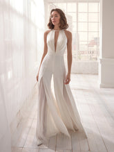 Deep V Plunge Plunge Halter Jumpsuit Casual Trousers